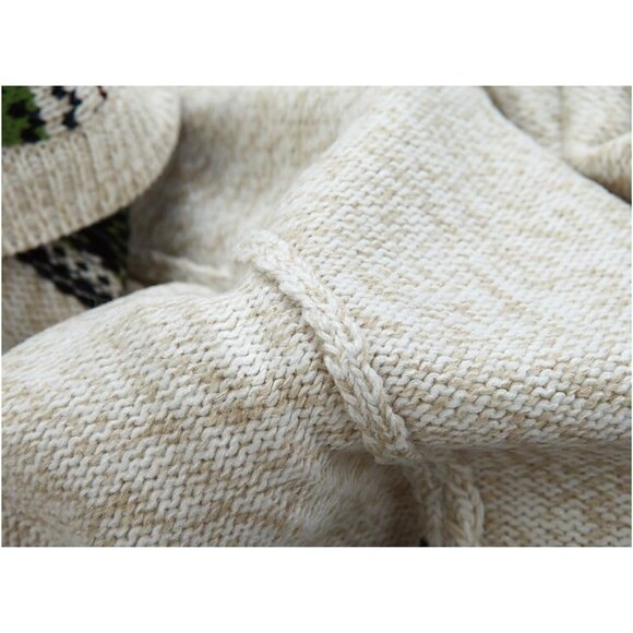 Men's Cardigan Sweaters Stand Collar Cable Thick Knitted Full Zip Sweater - Picture 7 of 7